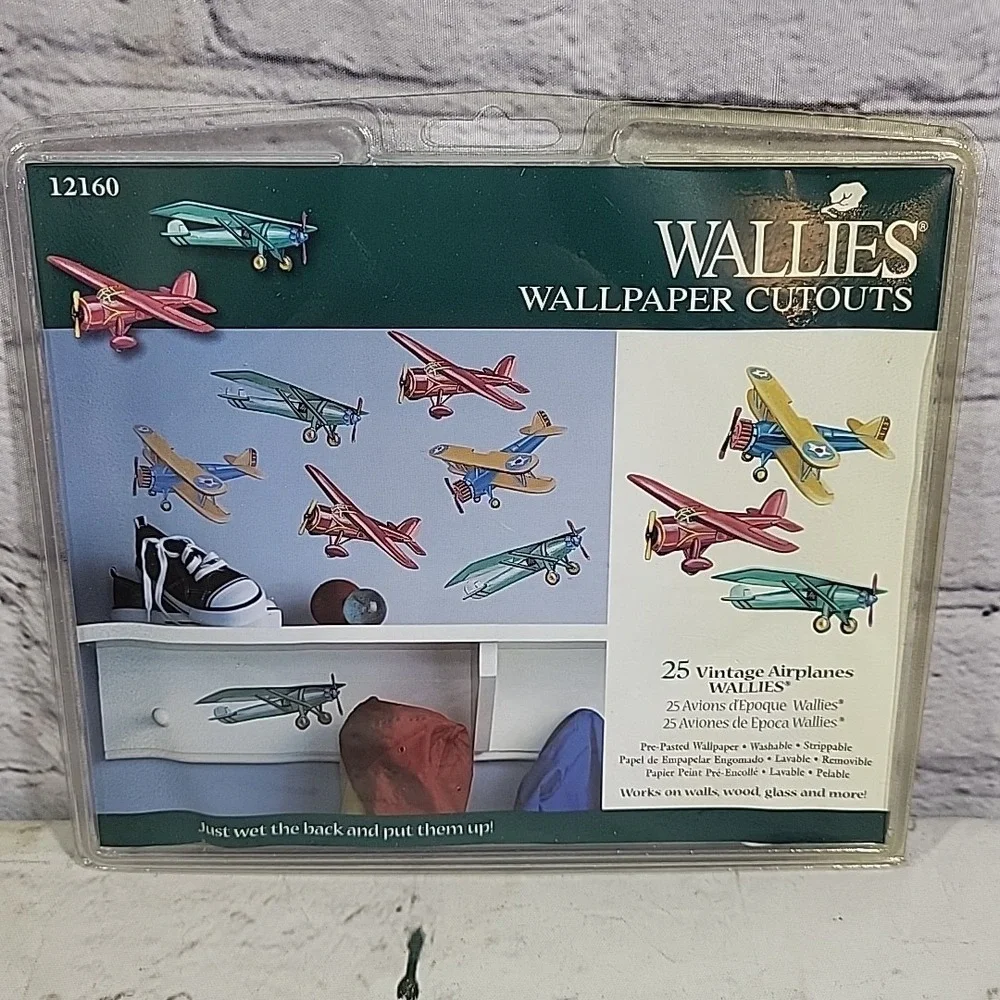 Wallies Wallpaper Cutouts Lot Of 2 Packs Train Trucks‎ Airplanes Wall Decals